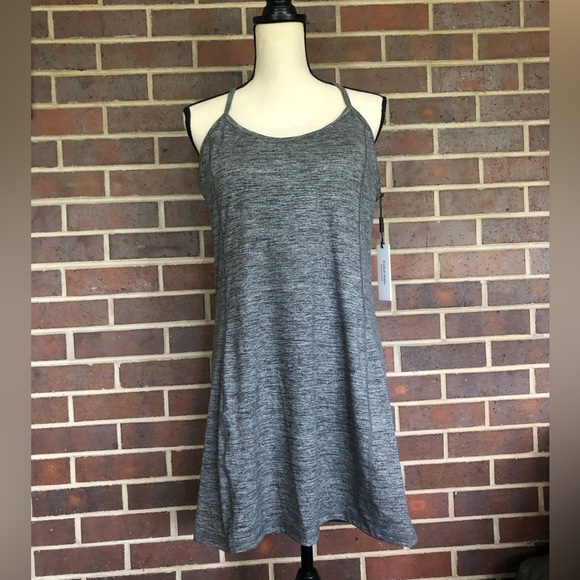 NWT Calvin Klein Performance Exercise Dress Sz XL Gray Black Heather Racerback - Picture 2 of 10